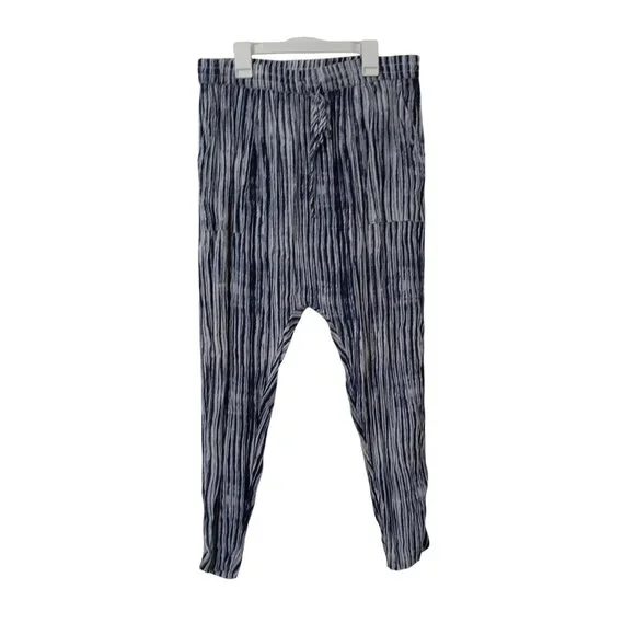 Free People Pants Striped Lightweight Drawstring Blue & White Size S Womens - Picture 2 of 13